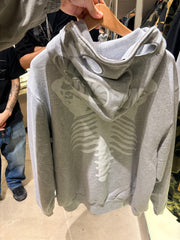 BAPE 25FW Skeleton Shark Heavy Washed Cropped Fit Full Zip Hoodie