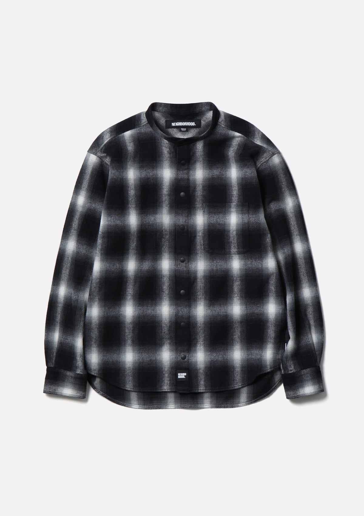 NEIGHBORHOOD 25FW HOMBRE CHECK BAND COLLAR SHIRT LS