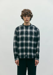 NEIGHBORHOOD 25FW HOMBRE CHECK BAND COLLAR SHIRT LS