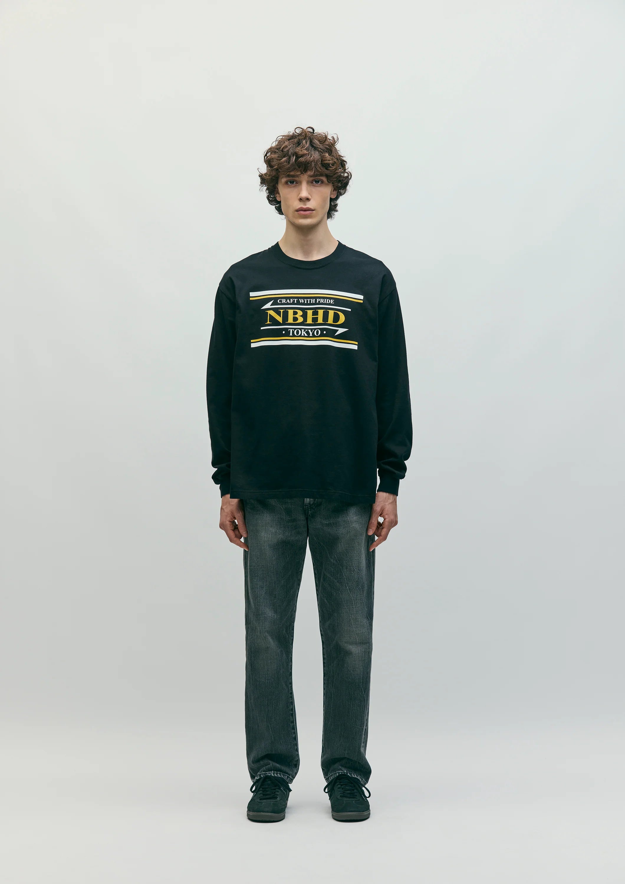 NEIGHBORHOOD 25FW BLACK DENIM WASHED SLIM STRAIGHT PANTS