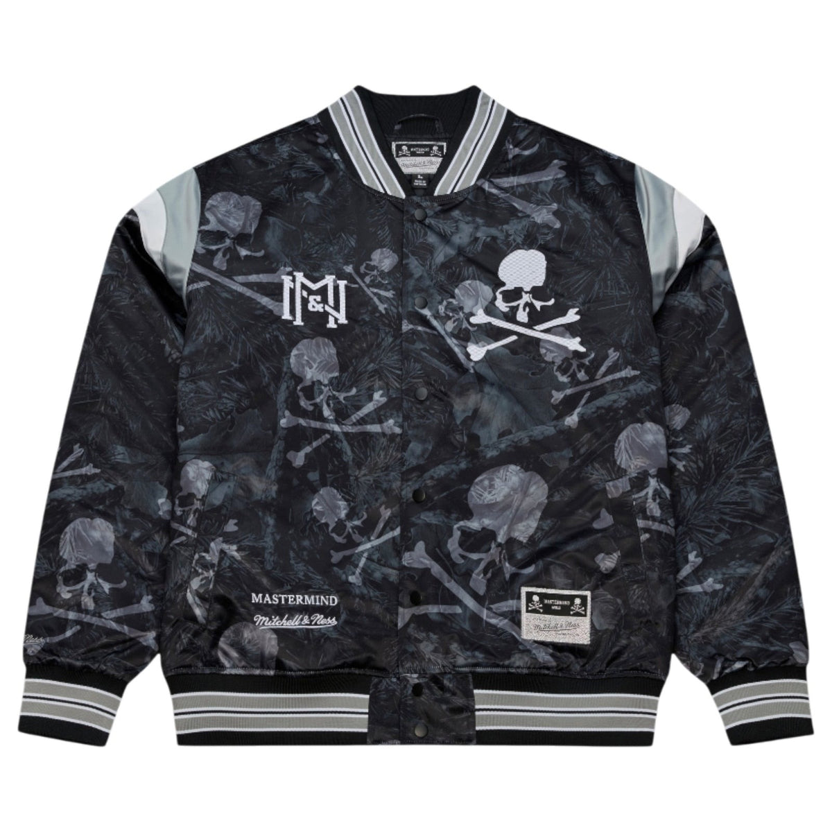 MASTERMIND WORLD x Mitchell & Ness PRINT SATIN JKT